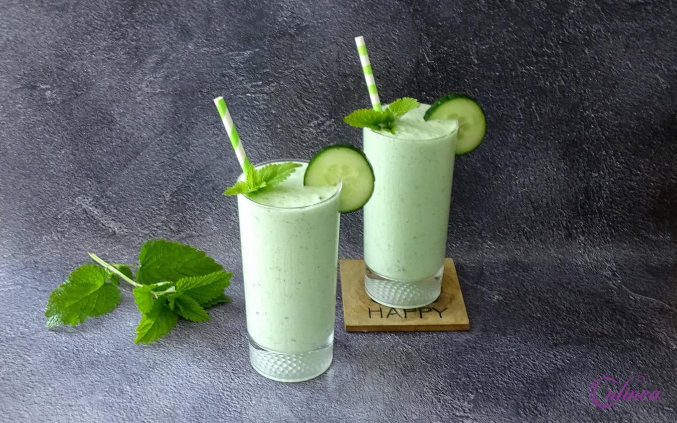 Meloen komkommer smoothie met munt