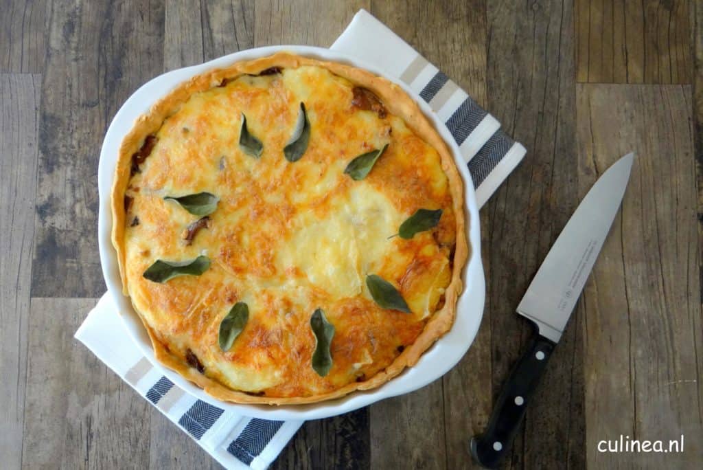 Quiche met oesterzwammen en kaas