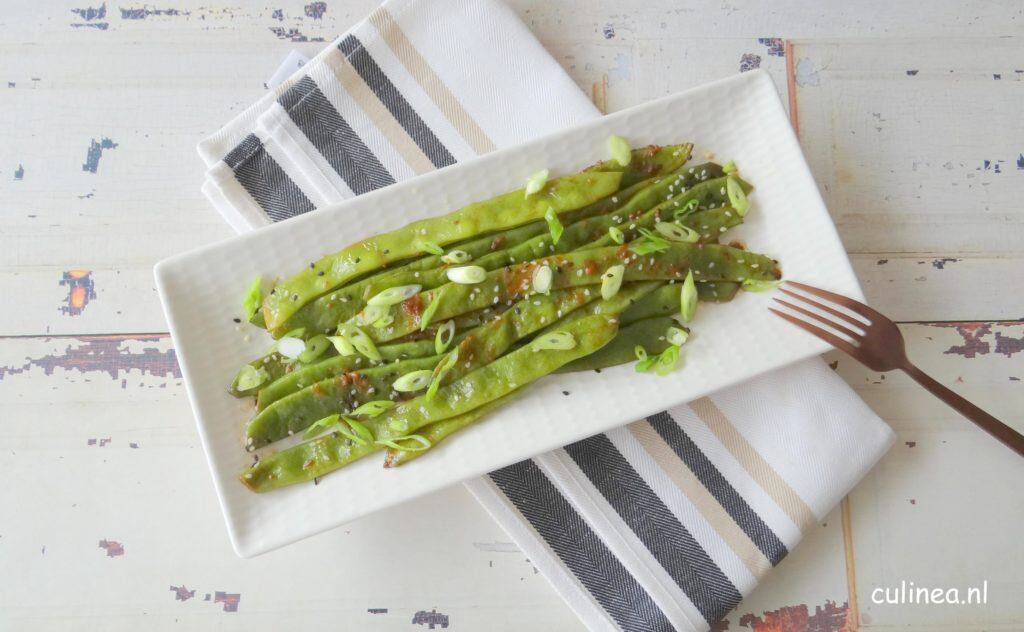 Hele snijbonen gebakken in misoboter