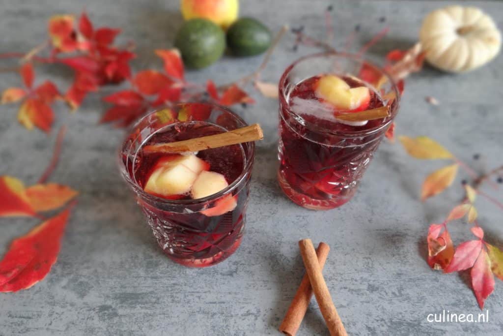Herfst Sangria met appel en peer
