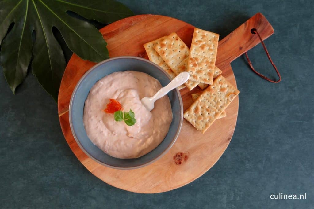Gerookte zalm dip met mierikswortel