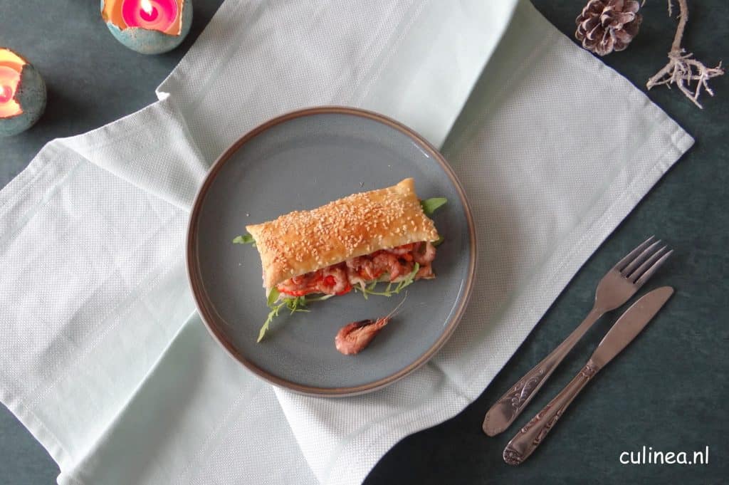 Tompouce met Hollandse garnalen