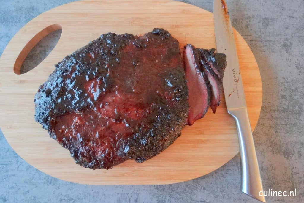Brisket bereid in een smoker