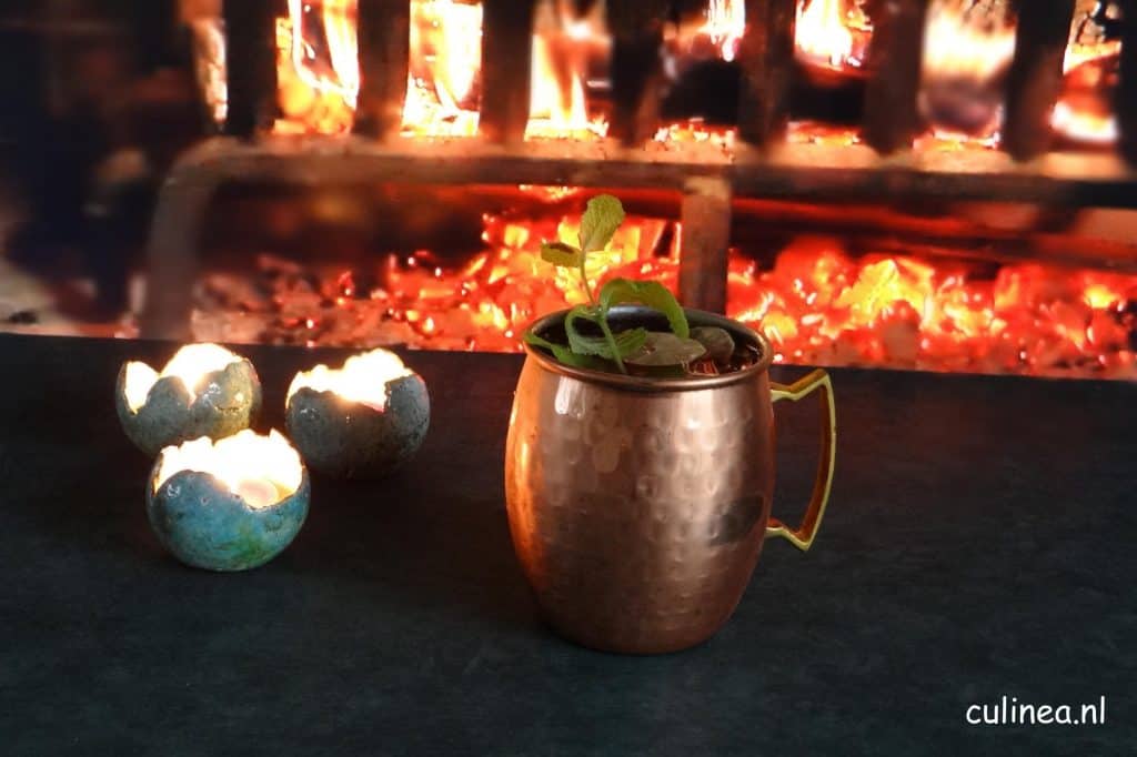 Moscow mule mocktail met granaatappel