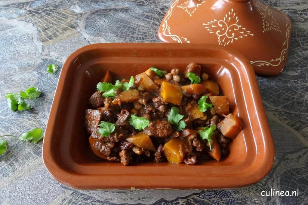 Tajine met rundvlees en pompoen