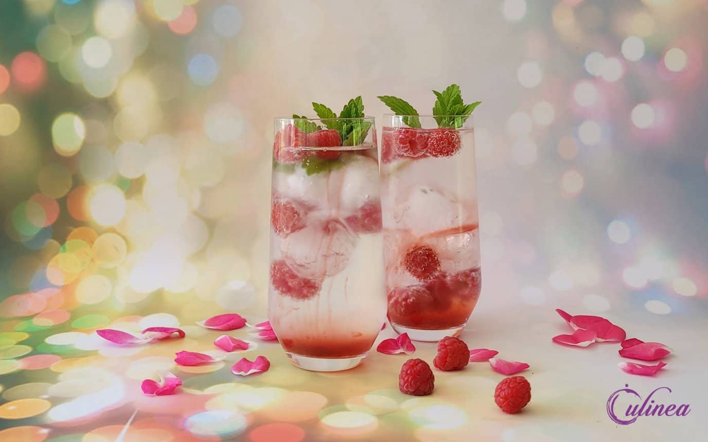Valentijns mocktail met frambozen: