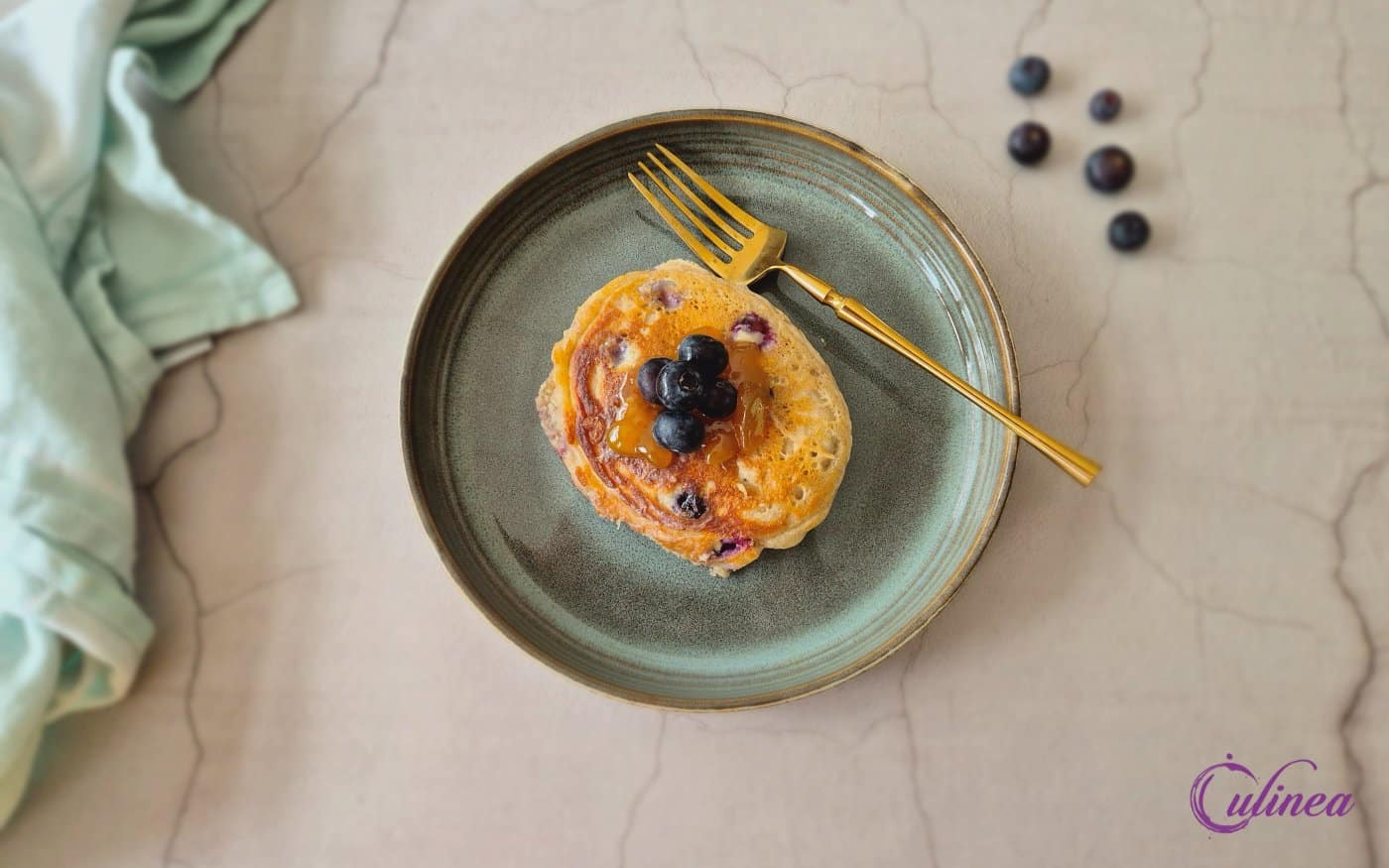 Volkoren blauwe bessen pancakes