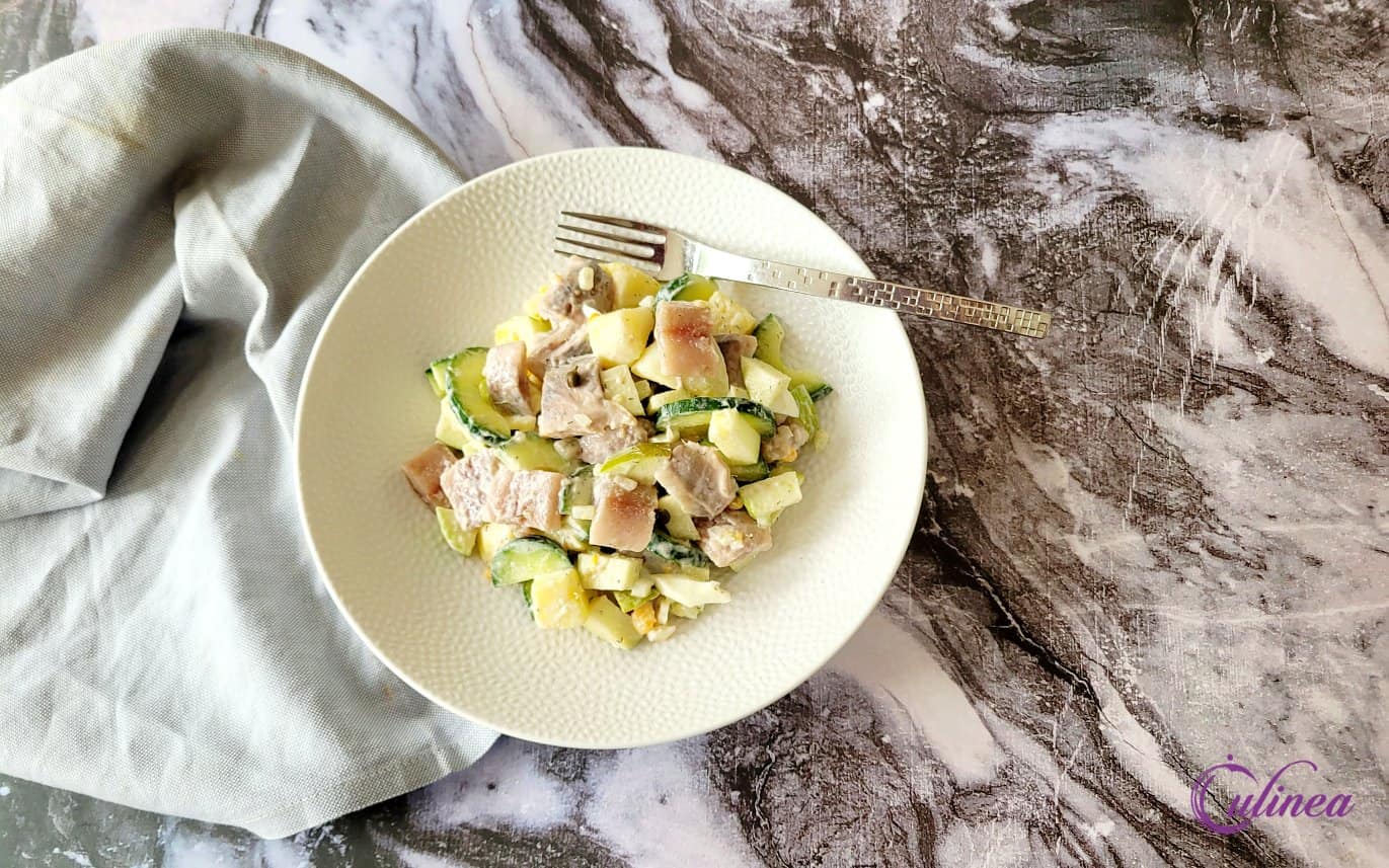 Aardappel haringsalade met mierikswortel