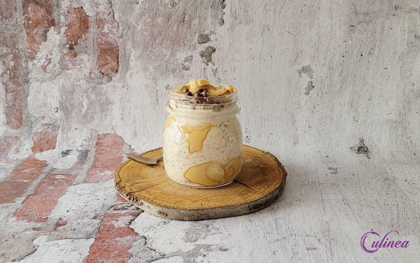 Chocolade overnight oats met pindakaas