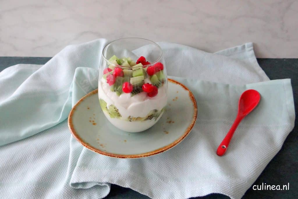 Griekse yoghurt met kiwi en aalbessen