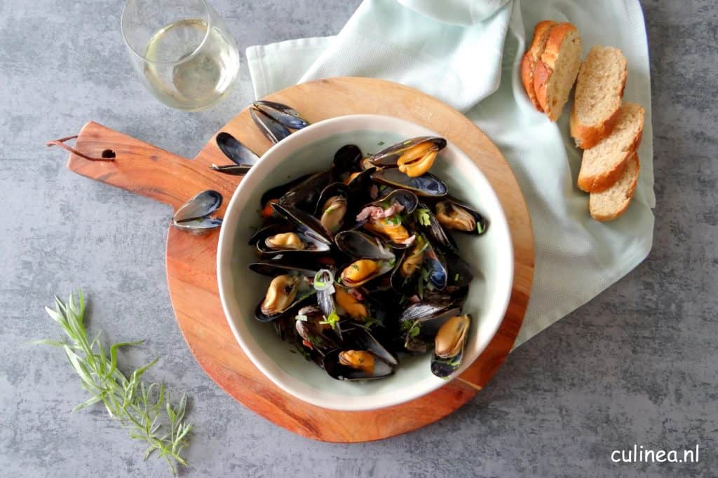 Mosselen met ham, venkel en dragon