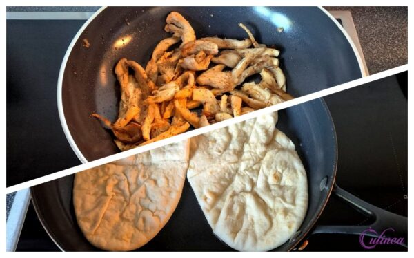 Pitabroodje met gyros oesterzwammen