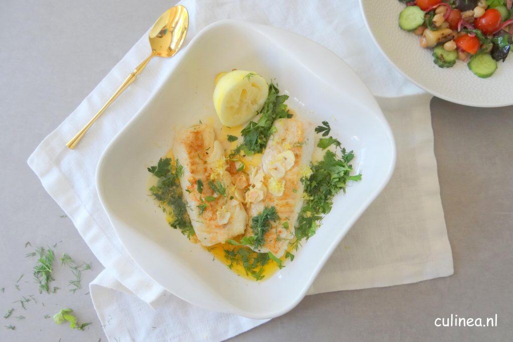 Grieks kabeljauwhaasje met citroen