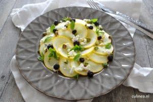 Carpaccio van gele courgette