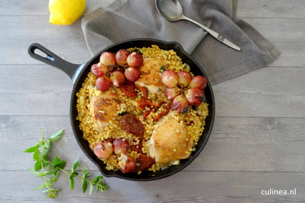 Kipkarbonades met parelcouscous