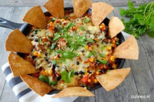 Pittige pulled pork met tortillachips