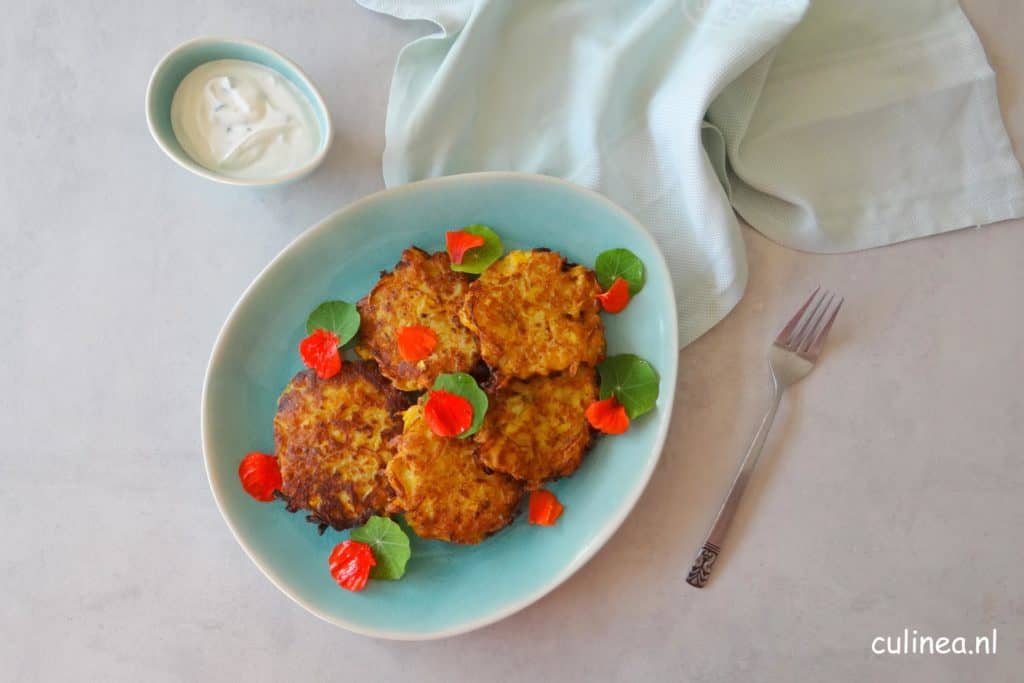 Courgette en maïs pannenkoekjes