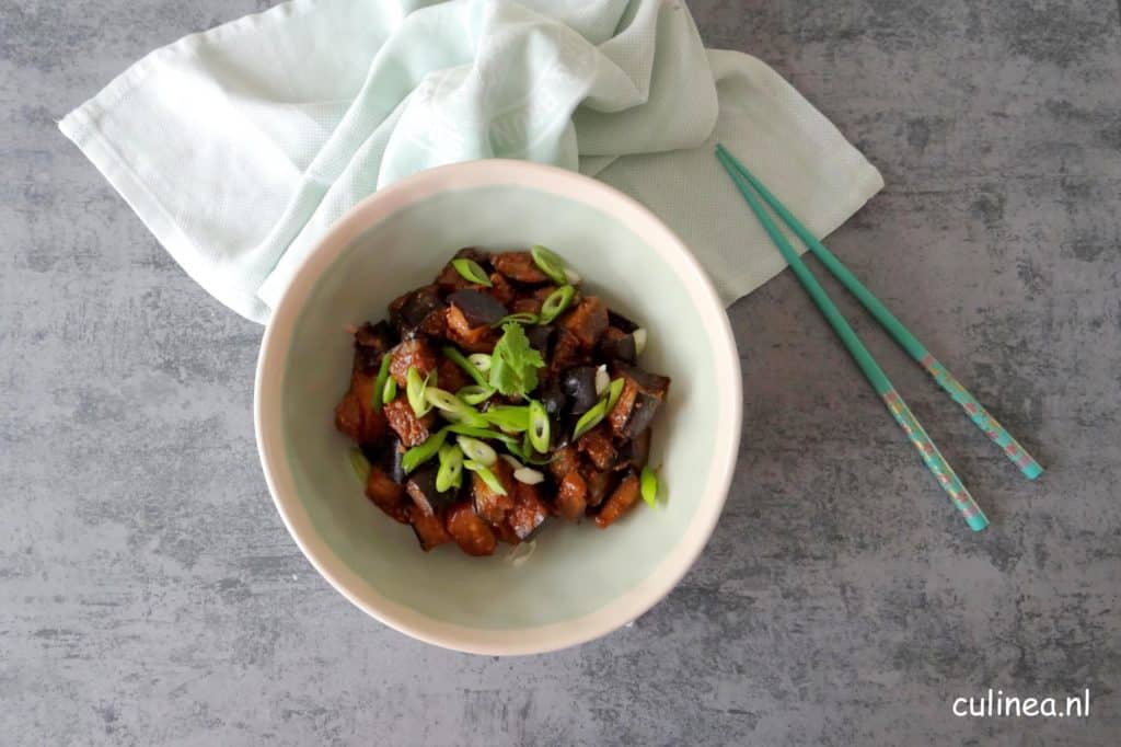 Aubergines met miso en sojasaus