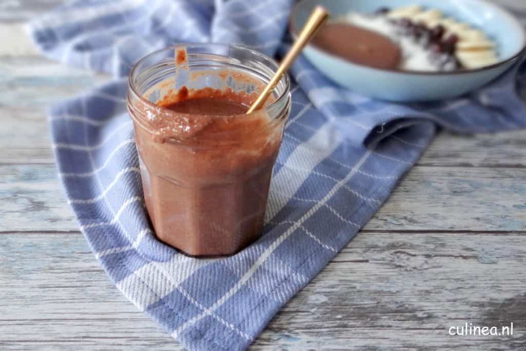 Chocolade cashew notenpasta