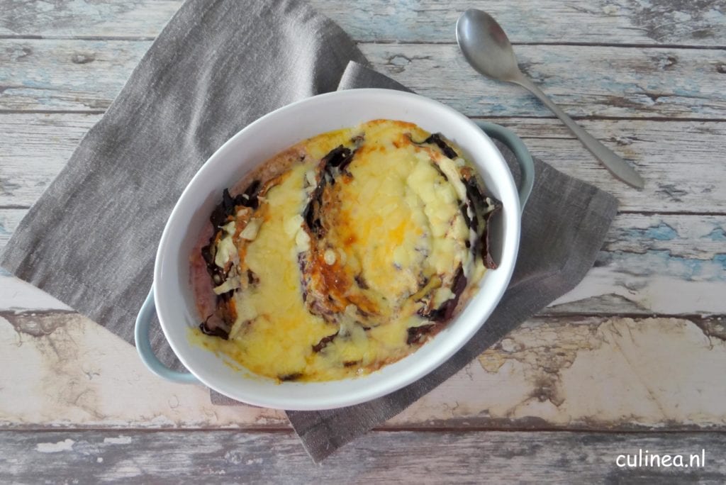 Gratin van geroosterde rode kool