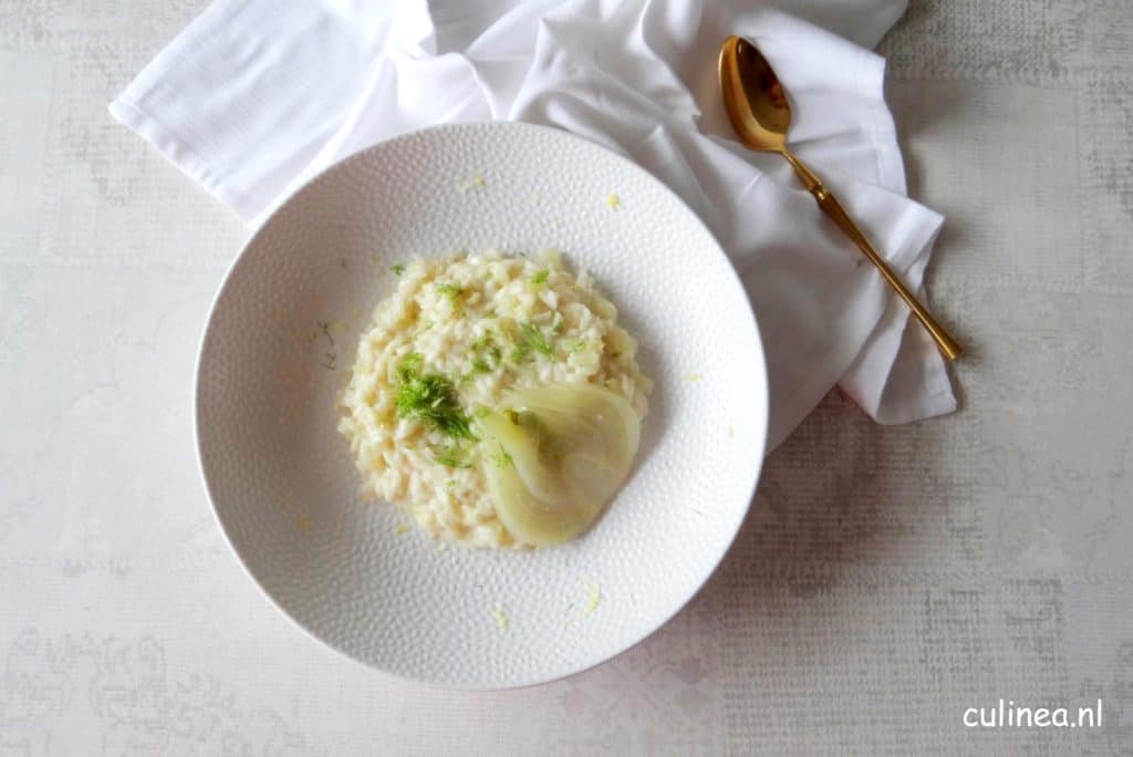 Risotto met venkel, dille en citroen