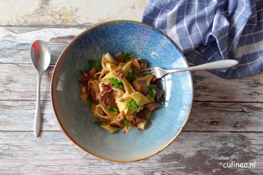 Pappardelle met pulled confit de canard