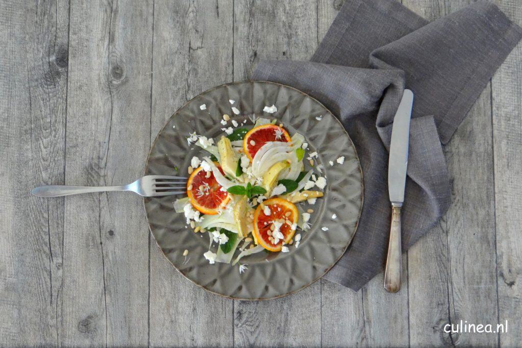 Venkel artisjoksalade met feta
