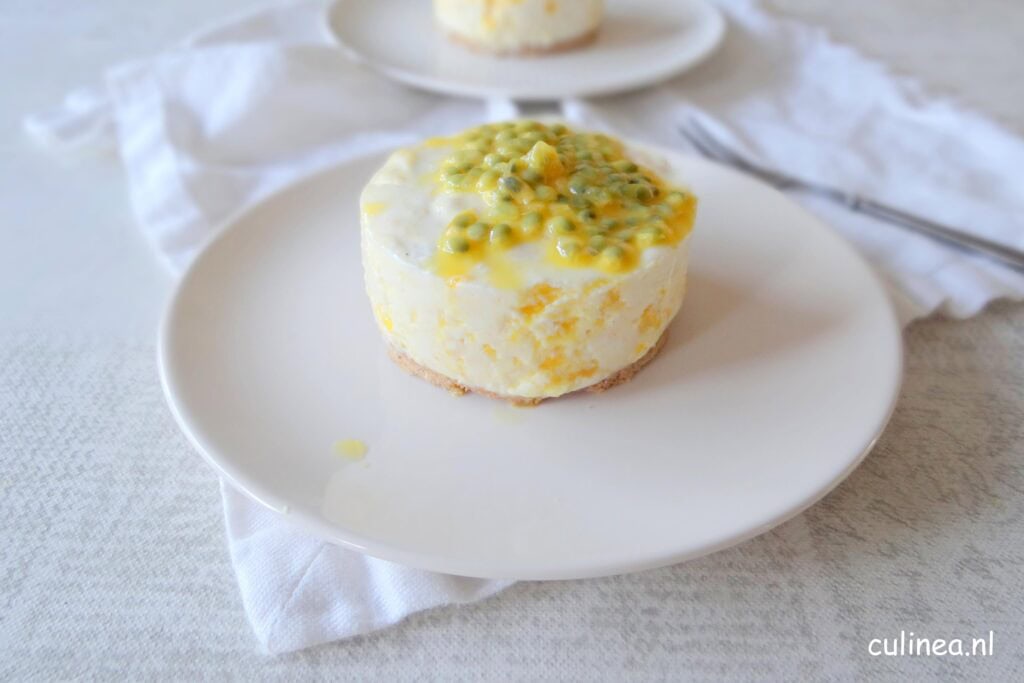 Ontbijttaartje van kwark met mango