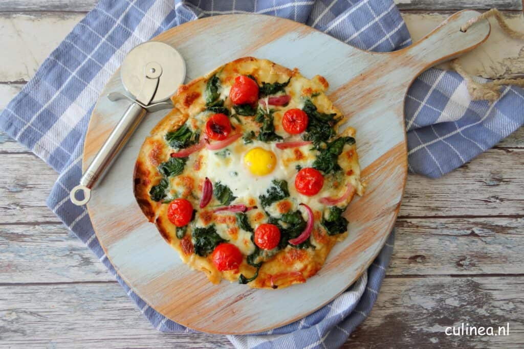 Platbrood Shakshuka pizza