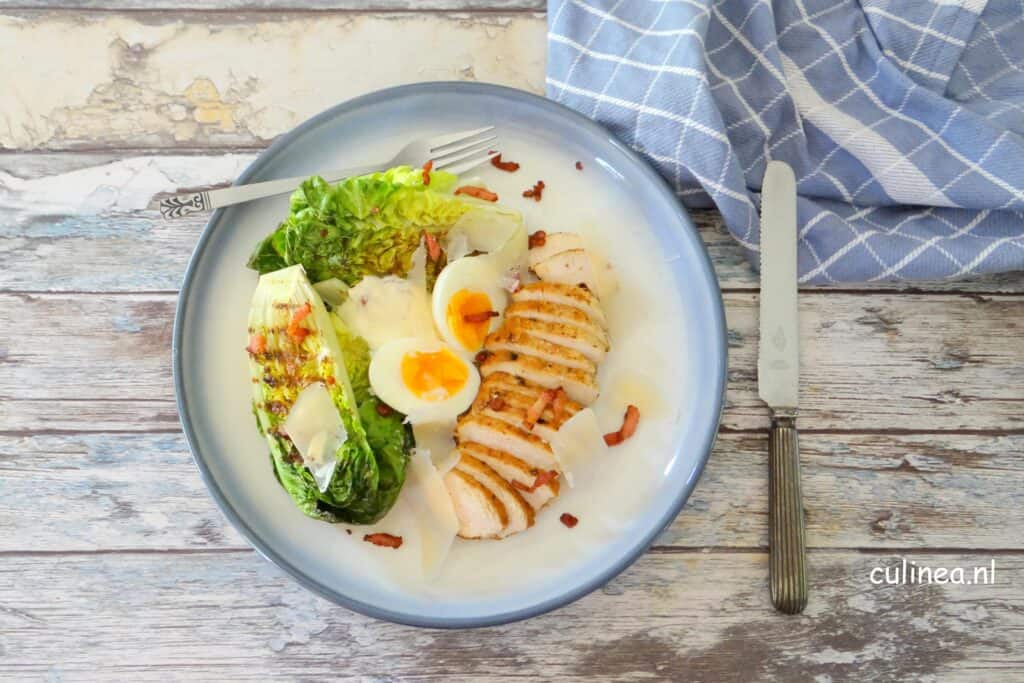 Gegrilde Caesar salade met kip