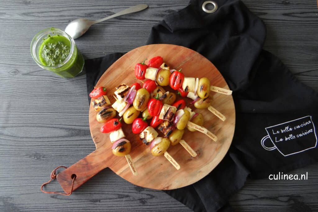 Halloumi spiesjes met krieltjes