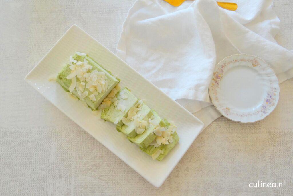 Matcha kokos parfait ijs