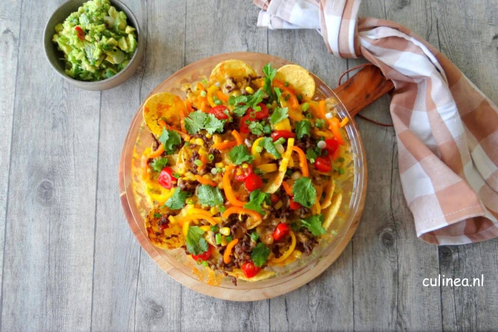 Nachos met gehakt en kaas