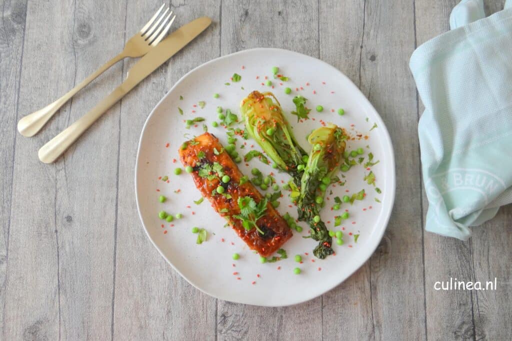Aziatische zalm met paksoi