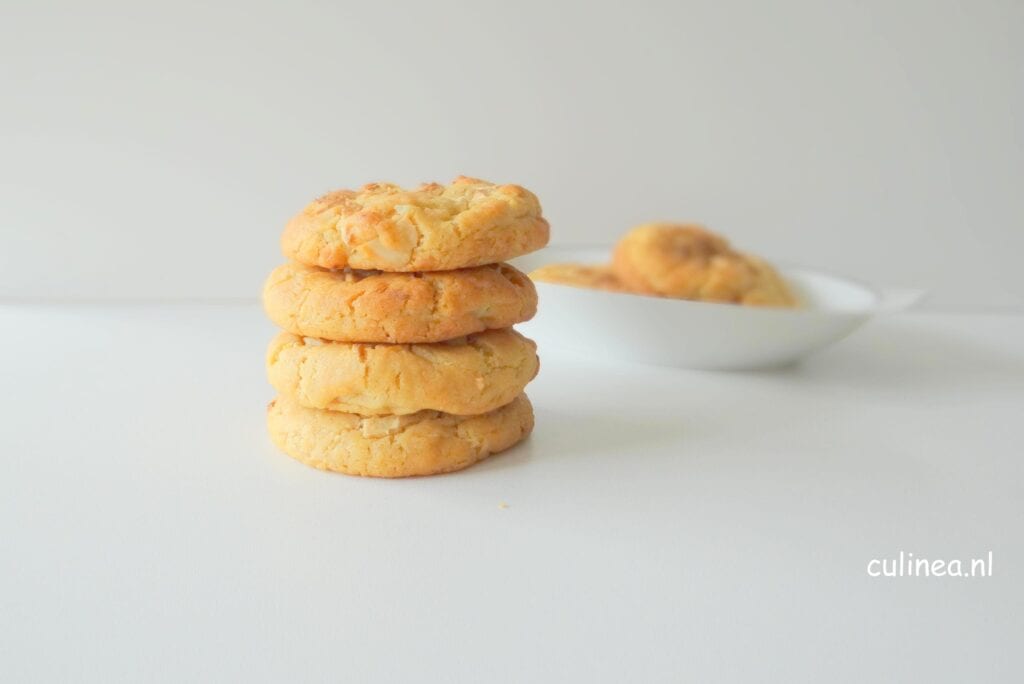 Witte chocolade macadamia koeken