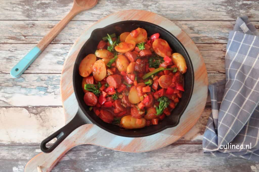 Groente stoofpot met chorizo