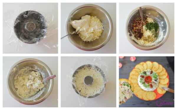 Krans van roomkaas met cranberries en pecannoten