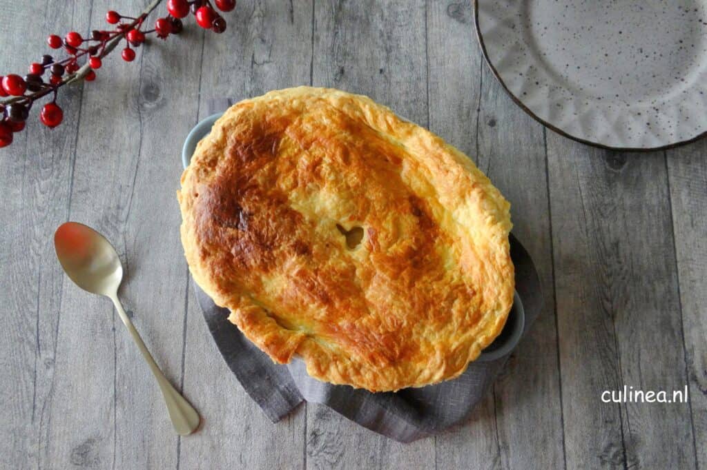 Kalkoen ovenschotel met paddenstoelen
