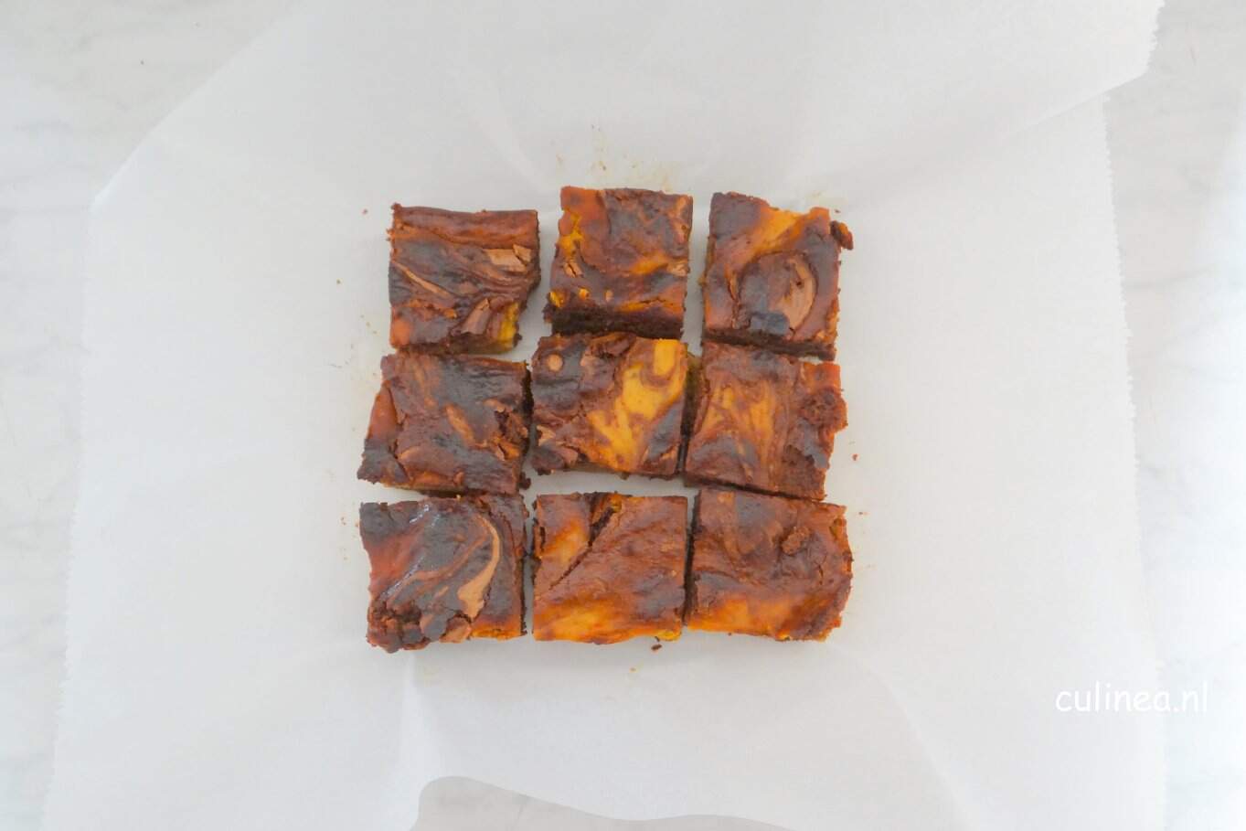 chocolade brownies met pompoen