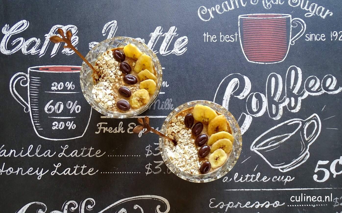 Overnight oats van koffie