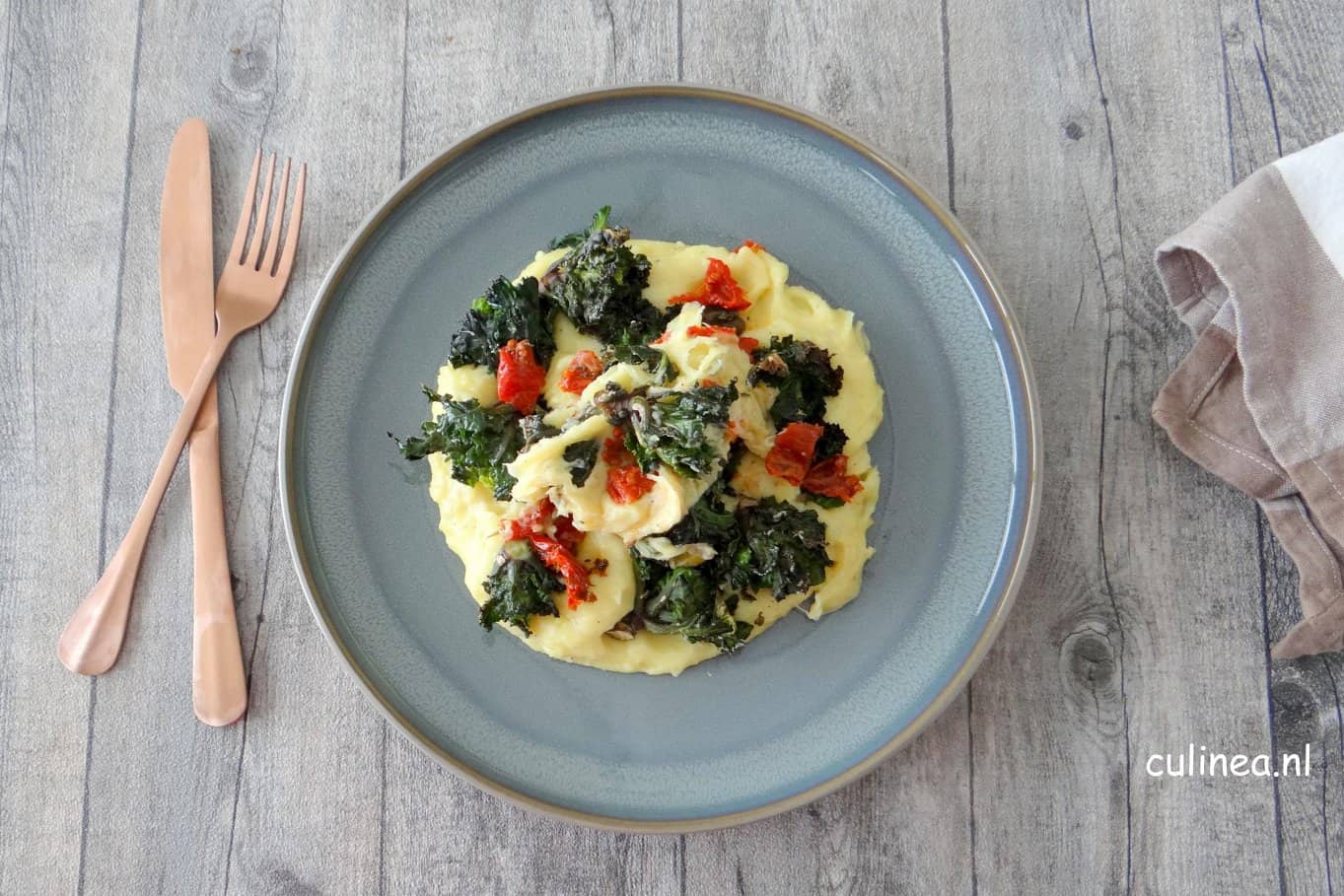 geroosterde flower sprouts stamppot