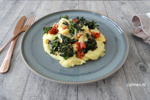 geroosterde flower sprouts stamppot