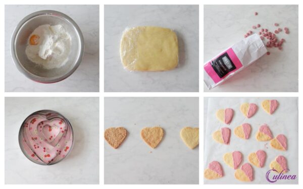 Hartvormige koekjes met ruby chocolade