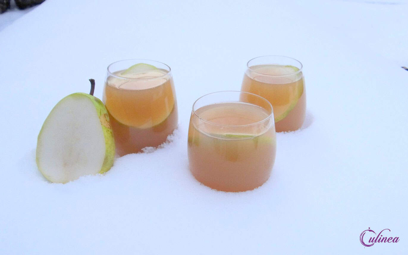 Peer, gember en rum cocktail