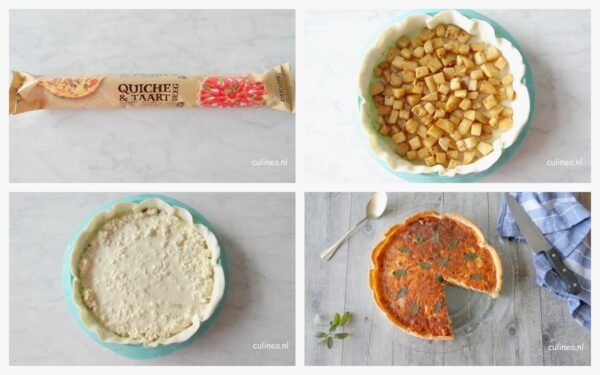 Quiche met knolselderij en cheddar