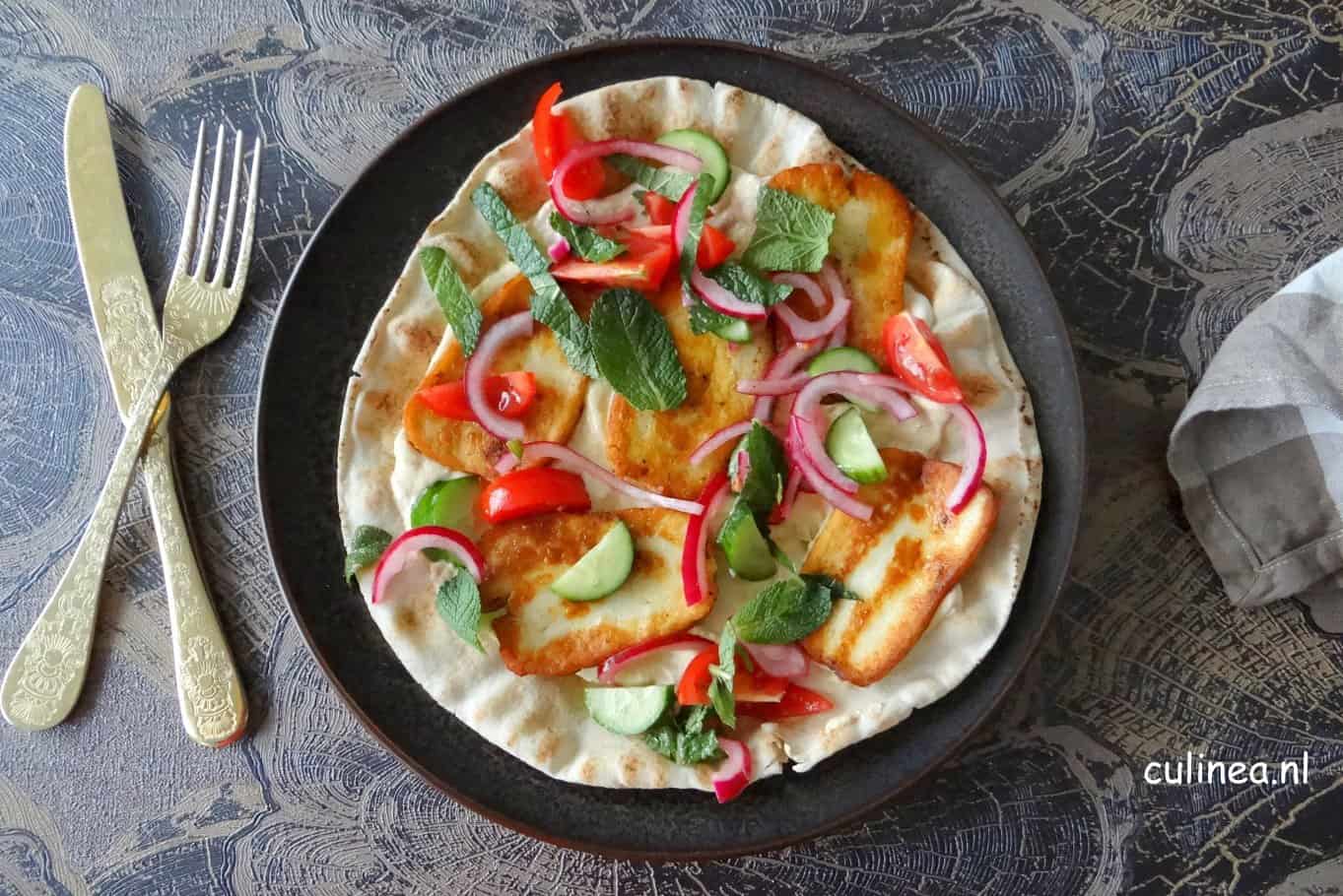 vegetarische halloumi gyros