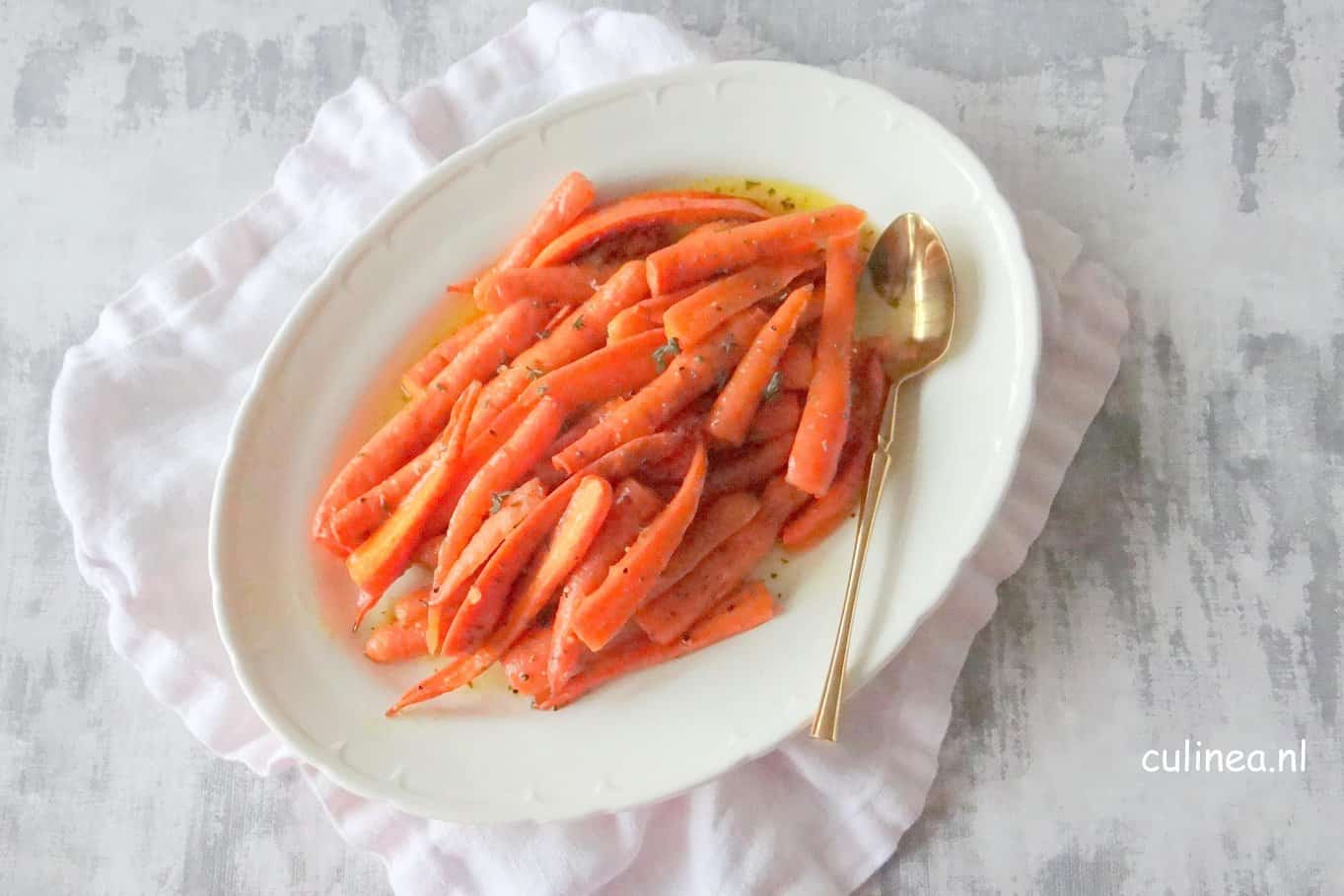 wortels in boter en honing