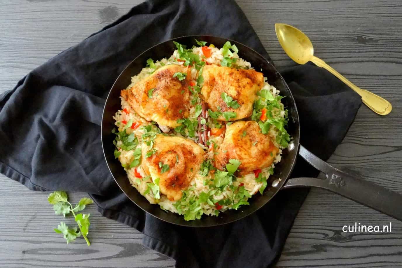 Midden-Oosterse kip met rijst