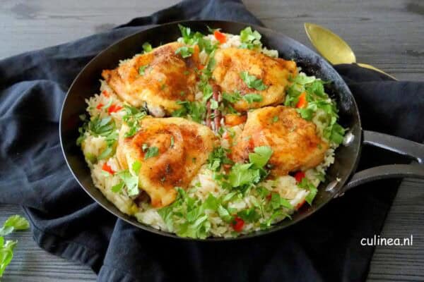 Midden-Oosterse kip met rijst 