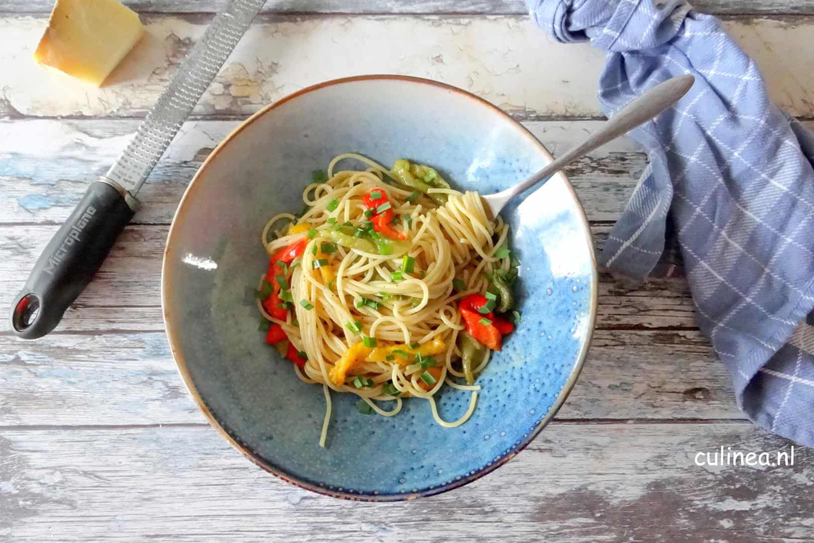 Spaghetti met Geroosterde Paprika